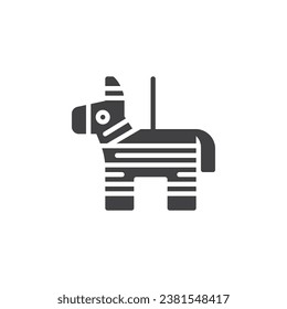 Party pinata vector icon. filled flat sign for mobile concept and web design. Pinata donkey glyph icon. Symbol, logo illustration. Vector graphics