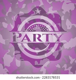 Party pink on camouflaged texture. Vector Illustration. Detailed. 