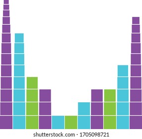 Party Pixels Volume Display Graphic, ascending pixels