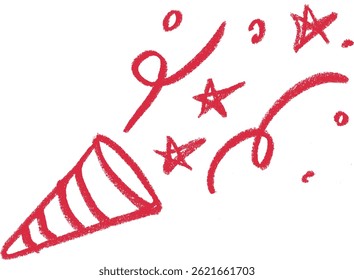 Image vectorielle de dessin de craie de crayon d'icône associée de fête d'anniversaire