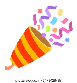 Party popper cartoon vector illustration
