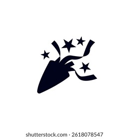 Party popper confetti joy festive birthday celebration emoji vector symbol sign icon illusration
