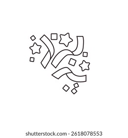 Party popper confetti joy festive birthday celebration emoji vector symbol sign icon illusration