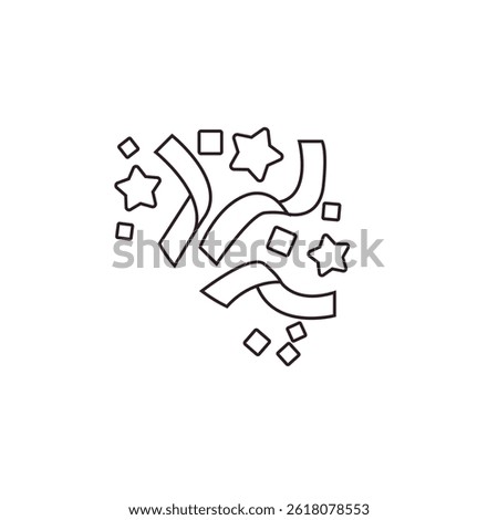 Party popper confetti joy festive birthday celebration emoji vector symbol sign icon illusration