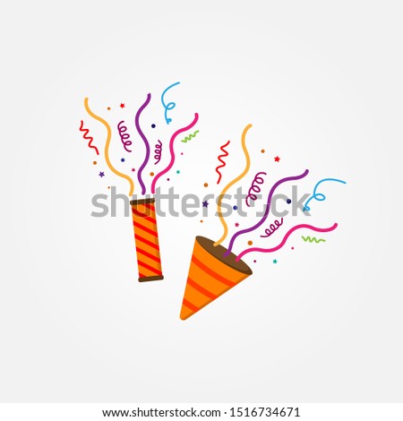 Party popper icon design vector illustration template.