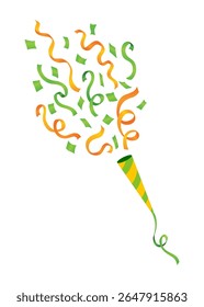 Ícone popper do grupo. Cone de popper de férias com confete, parabenizar ou comemorar o elemento. Ícone de rachadura explosiva em design plano. Ilustração vetorial isolada no plano de fundo branco