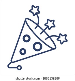 party popper icon, modern style Christmas and New Year line icon, Isolated winter holiday symbols