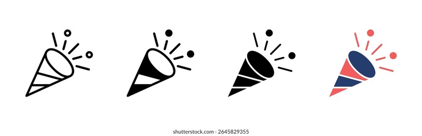 Party Popper icon sheet multiple style collection