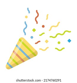 Party Popper Icon. Vector illustration. Eps 10.