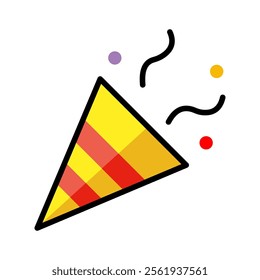 Party popper icon vector. Party popper symbol. Party popper sign isolated on white background.