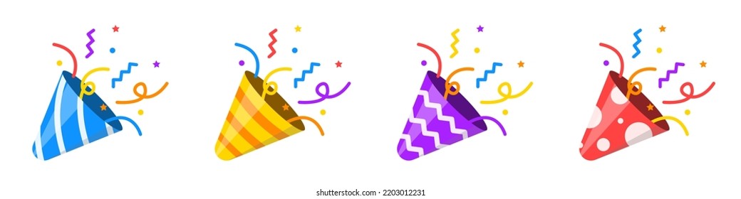 Iconos de pimienta de fiesta. Confetti para fiestas y vacaciones. Ilustración del vector