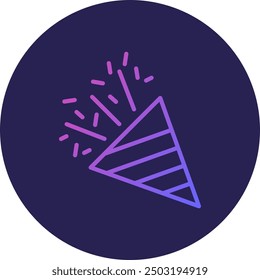 Party Popper Line Gradient Icon Design