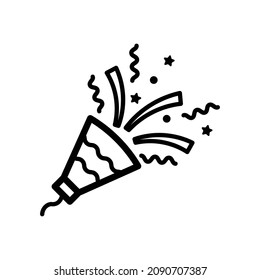 Party popper linear icon, Vector.