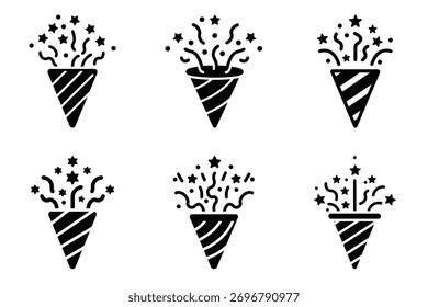 Conjunto de iconos de Vector plano mínimo. color negro y fondo blanco
