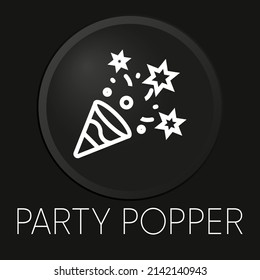 Icono mínimo de la línea vectorial del pimiento del partido en el botón 3D aislado en el fondo negro. Vector Premium.
