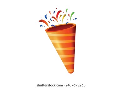 Party Popper New Year Sticker Design