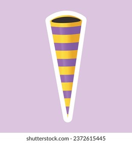 Party popper on lilac background