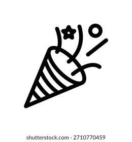 party popper outline icon vector design good for web or mobile app