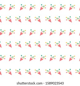 party popper seamless pattern wallpaper background 