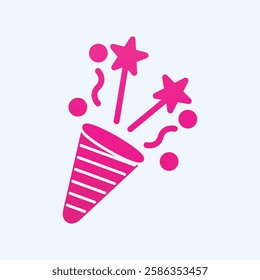 Party Popper trendy art cute abstract vector illustration colorful useful design.eps