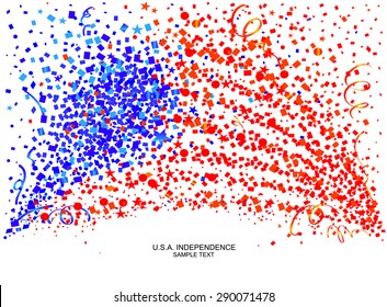 party popper with United States of America Flag .American Independence .USA election