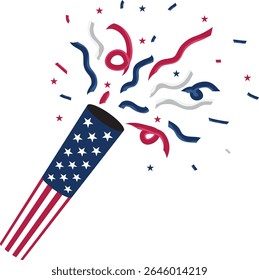 party popper with usa flag