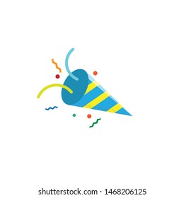 A Party Popper Vector Illustration In Flat Color Design
