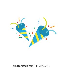 A party popper vector illustration in flat color design
