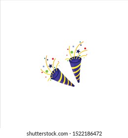 A party popper vector illustration isolated on white background