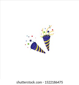 A party popper vector illustration isolated on white background