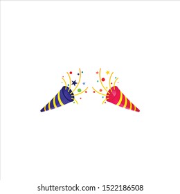 A party popper vector illustration isolated on white background