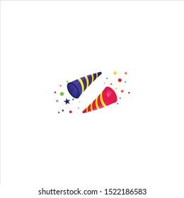 A party popper vector illustration isolated on white background