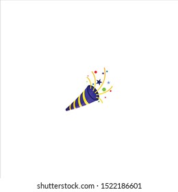 A party popper vector illustration isolated on white background