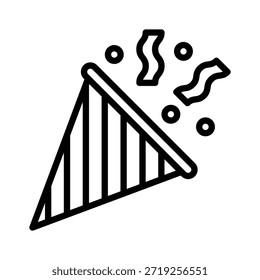 Ilustración vectorial del Popper del partido, icono del estilo de la línea