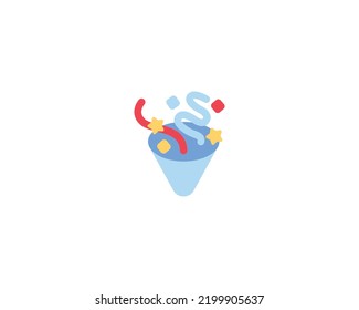 Party Popper Vektorgrafik isoliert Emoji Symbol. Party Popper Emoticon
