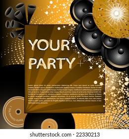 Party Poster abstract retro style