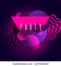 Party poster in abstract style. Vector illustration.