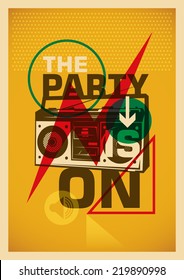 Party poster with colorful abstract design. Vector illustration.