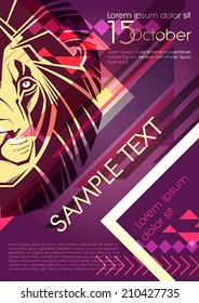 Party poster design with big cat