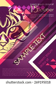 Party poster design with cat