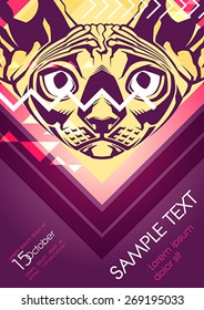 Party poster design with cat