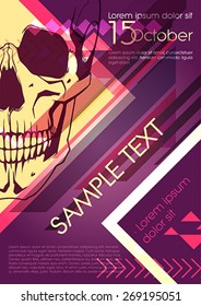 Party poster design with skull