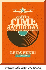 Party poster design with typography. Vector illustration.