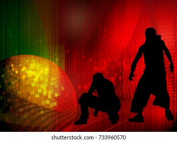 Party poster or flyer on abstract background, vector illustration