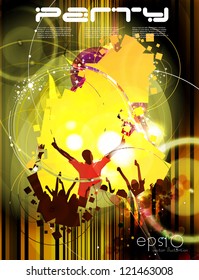 Party poster. Music illustration. Vector