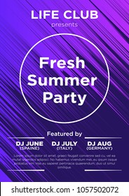 Party poster for night club. Template of invitation for summer party. Modern marble flyer design. Trance, Deep house, electronic, silent party. Eps10 vector template.