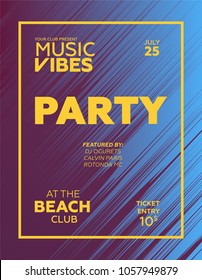 Party Poster For Night Club. Template Of Invitation For Summer Party. Modern Marble Flyer Design. Trance, Deep House, Electronic, Silent Party. Eps10 Vector Template.