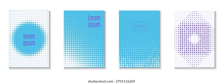 Party Poster Set. Cool Circles In Minimal Layout. Linear Shapes For Brand Folder. Halftone Flyer. Minimalist Graphic Texture. Geometric Wave Template. Trendy Party Poster