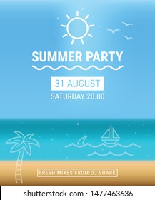 Party poster with summer background