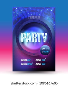 Party poster template A4 size. Vector illustration.